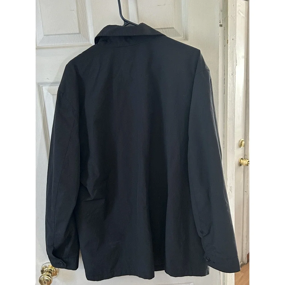 Men's Banana Republic Black Windbreaker Full Zip Jacket Size L Preppy Casual